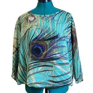 Sheer Peacock Feather Blouse